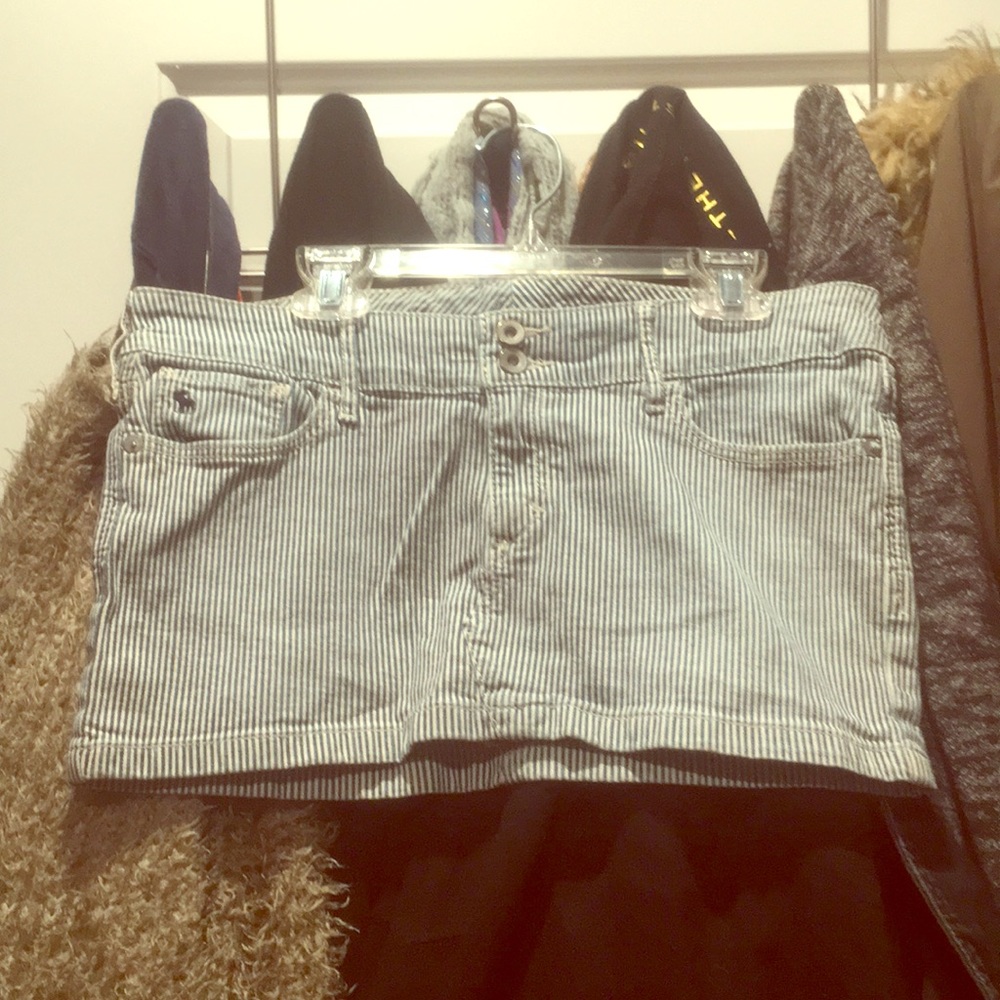 Abercrombie and fitch pinstripe denim mini skirt